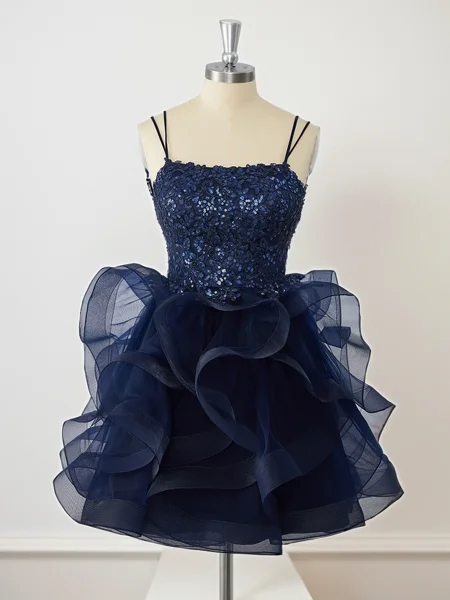 A-line Tulle Spaghetti...