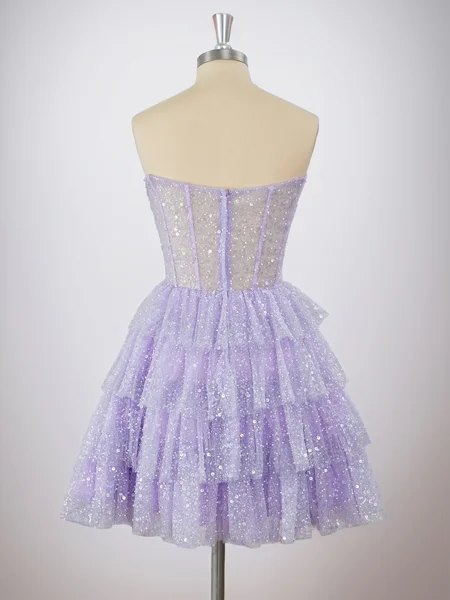 A-line Strapless Beading...