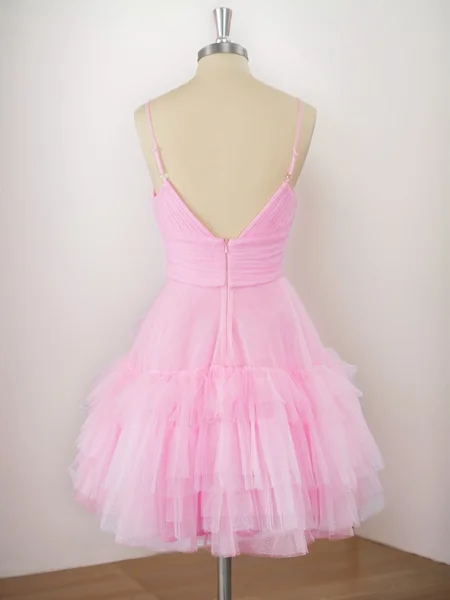 A-line Tulle V-neck...