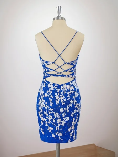 Sheath Lace V-neck...