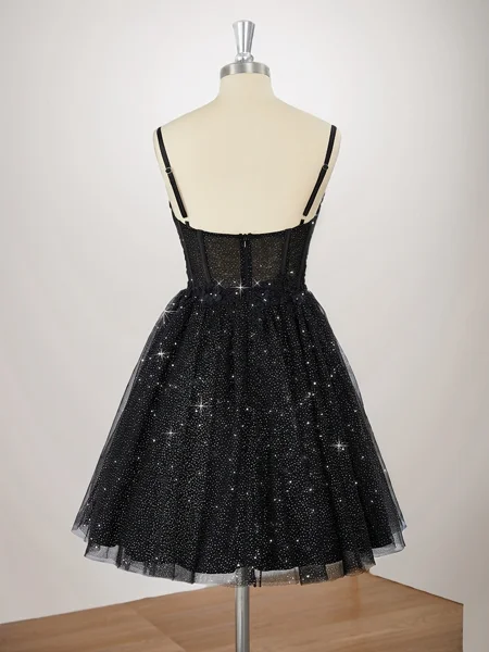 A-line Tulle Spaghetti...