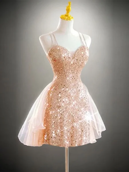 A-line Straps Short/Mini Dress