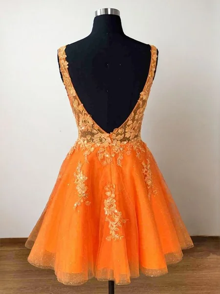 A-line V-neck Appliques...