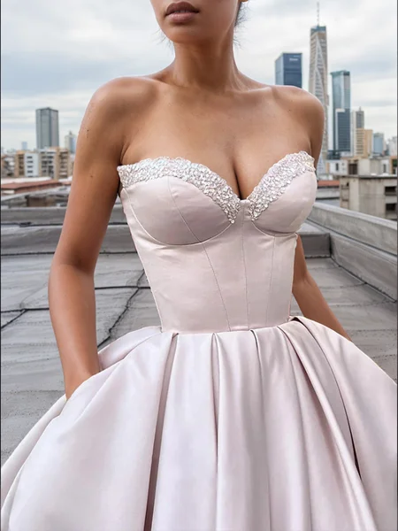 A-line Sweetheart Sequin...