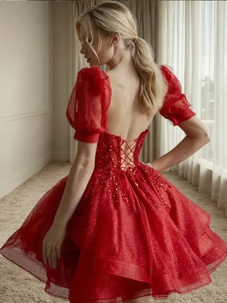 A-line Sweetheart Short...