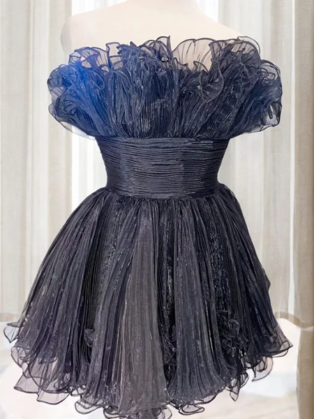 A-line Straight Ruffles Short/Mini Organza Dress