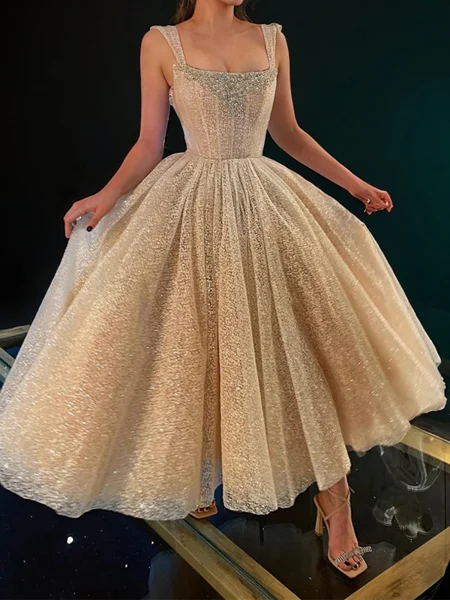 A-line Straps Beading...