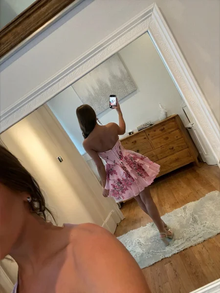 A-line Sweetheart Cascading...