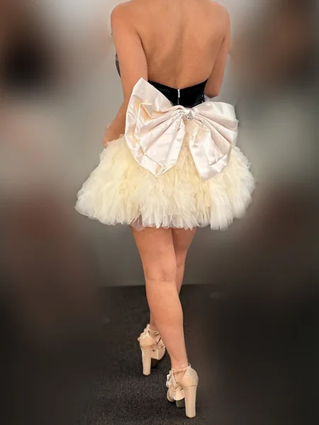 A-line Halter Bow...