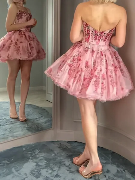 A-line Straight Ruffles...