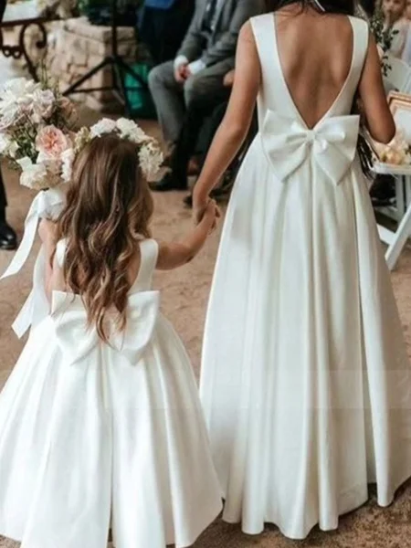 A-line Scoop Bowknot...