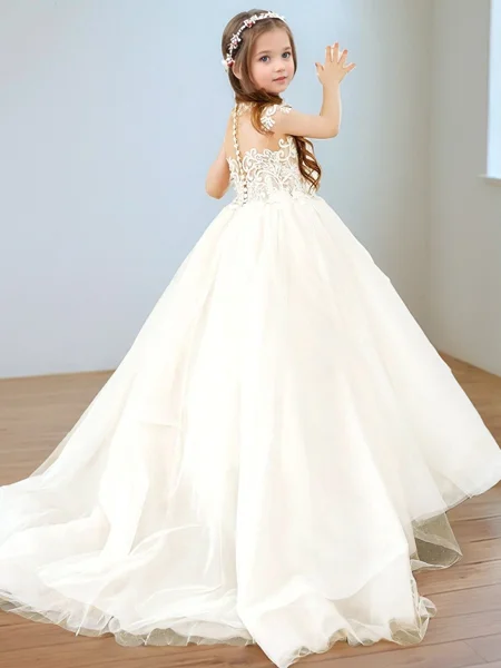 Ball-Gown High Neck Lace...