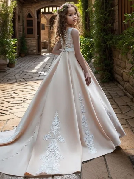 A-line Scoop Bowknot Court...