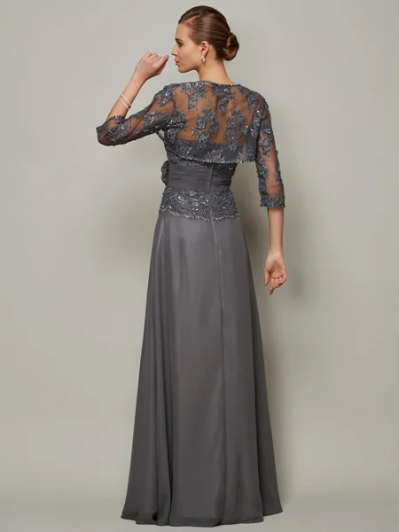 A-Line/Princess Sweetheart Floor-Length Chiffon Mother of the Bride Dresses With Appliques Lace