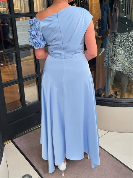 A-line One-Shoulder Short...