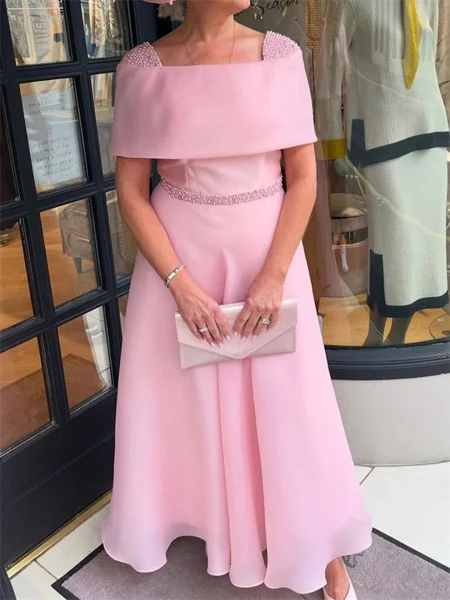 A-line Square Short Sleeves...