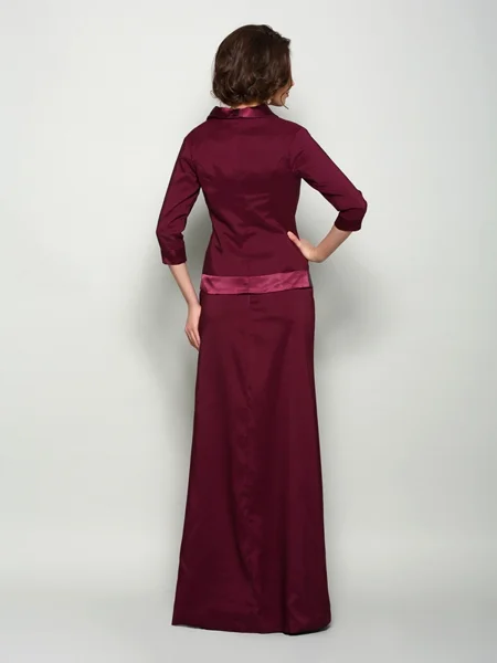 A-Line/Princess Square Floor-Length Silk Like Satin Mother of the Bride Dresses