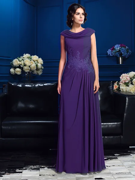 A-Line/Princess Other Floor-Length Chiffon Mother of the Bride Dresses With Pleats