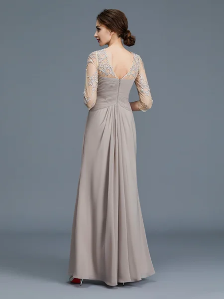 A-Line/Princess Sheer Neck...