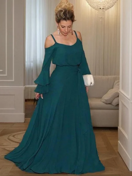 A-Line/Princess Square Floor-Length Chiffon Mother of the Bride Dresses