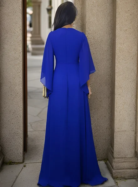 A-line V-neck 3/4 Sleeves...