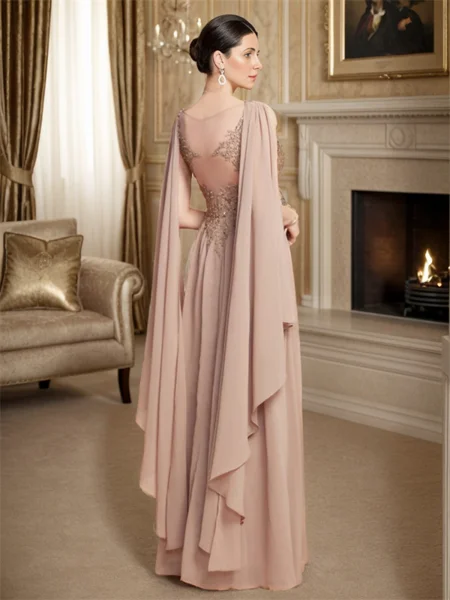 A-line V-neck Applique...