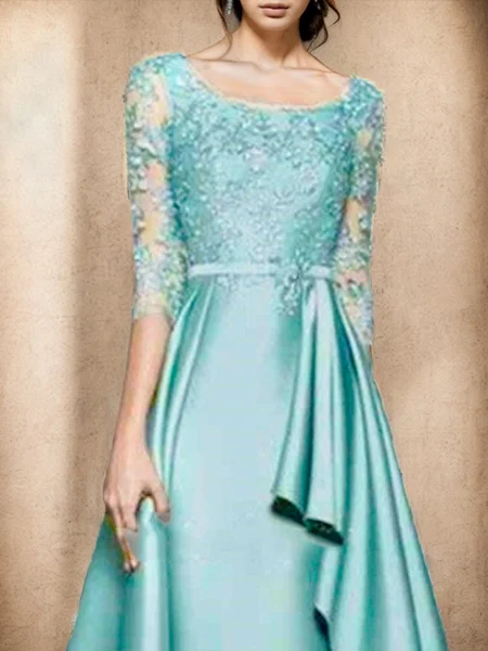 A-line Scoop 3/4 Sleeves...