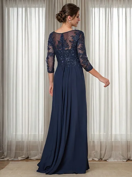 A-line Scoop 3/4 Sleeves...