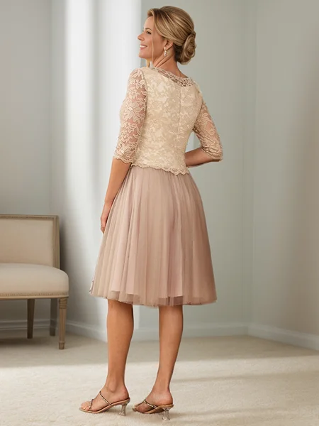 A-line Scoop 3/4 Sleeves...