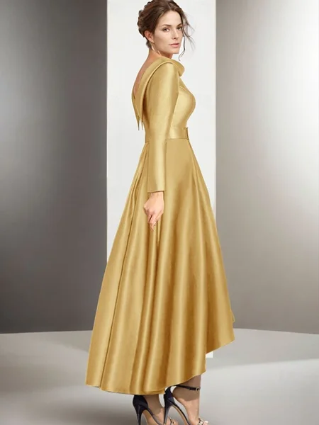 A-line Bateau Long Sleeves...