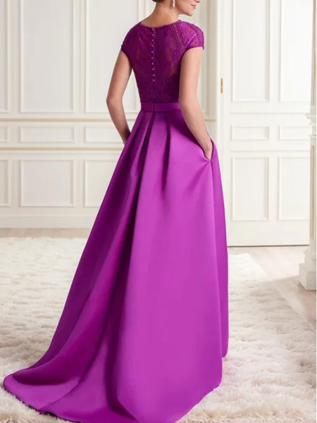 A-line Bateau Short Sleeves...