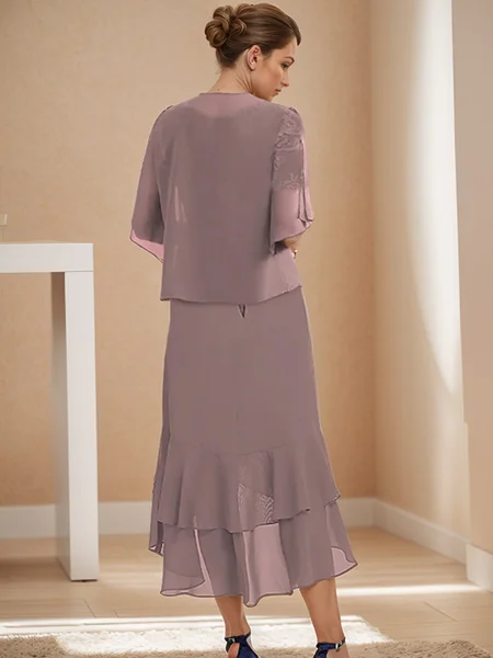 A-line V-neck 1/2 Sleeves...