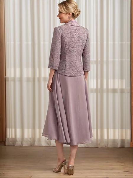 A-line Square 3/4 Sleeves...