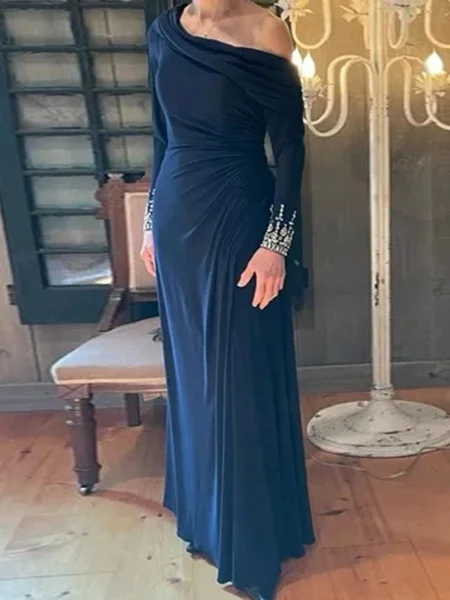 Sheath One-Shoulder Long...