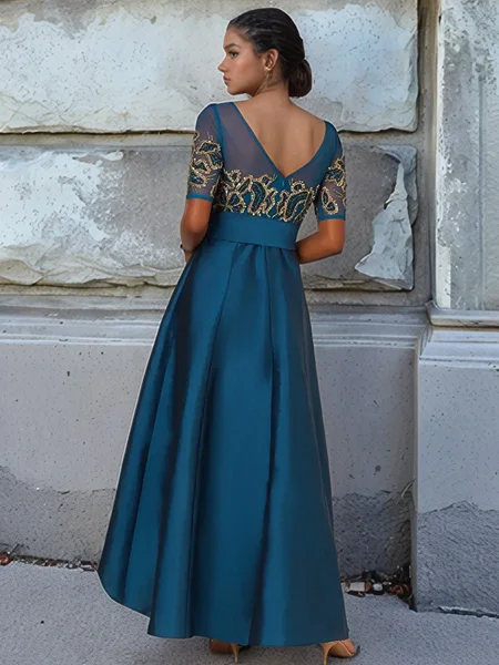 A-line/Princess Satin Scoop...