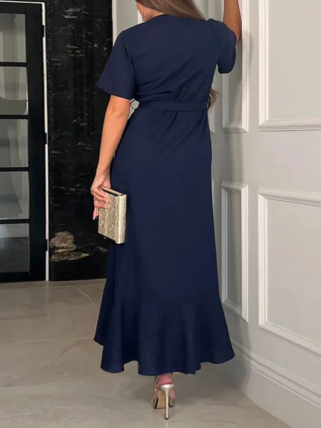 A-line V-neck Short Sleeves...