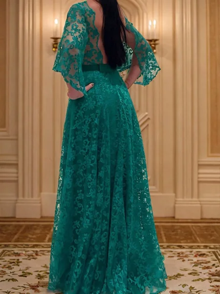 A-line Scoop 3/4 Sleeves...