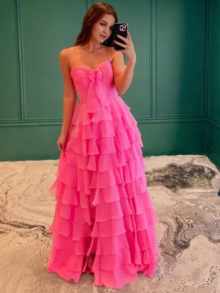 A-line Sweetheart Cascading Ruffles Sweep Train Other Dress