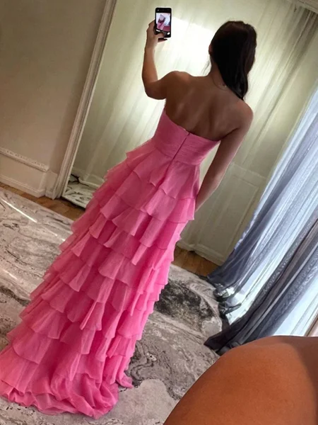 A-line Sweetheart Cascading...