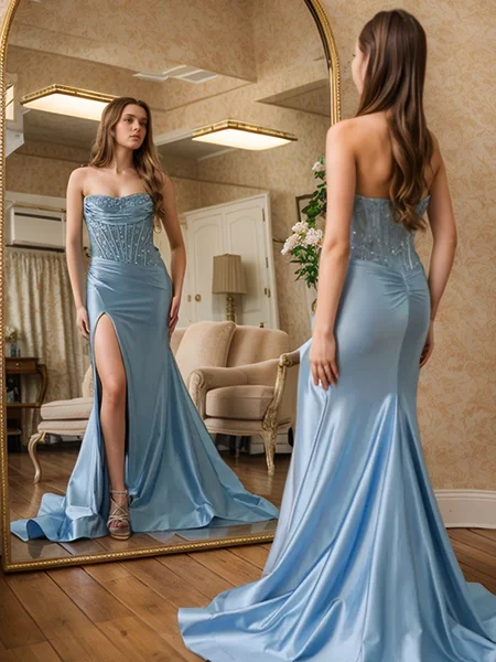 Sheath Straight Pleated...