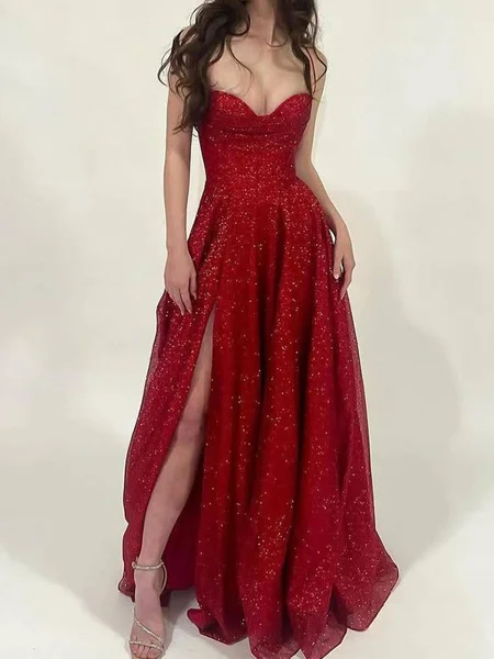 A-line/Princess Sweetheart Floor-Length Corest Dress