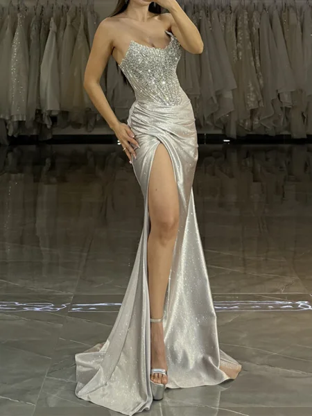 Sheath Straight Sequin...