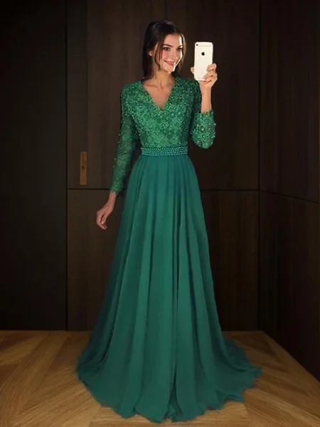 A-Line/Princess V-neck...