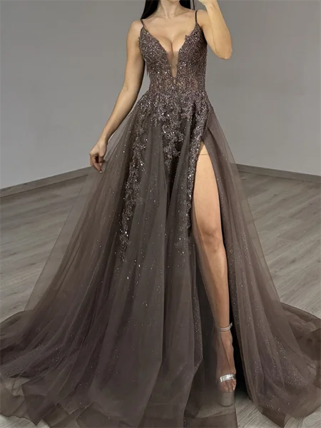 A-line Spaghetti Straps...