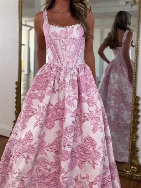 A-line Square Floor-Length...