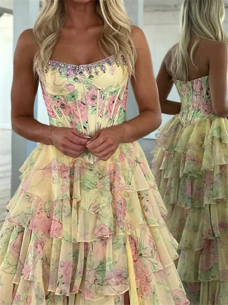 A-line Straight Cascading...