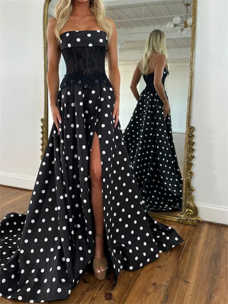 A-line Straight Ruffles...