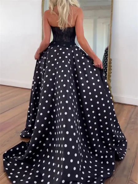 A-line Straight Ruffles...