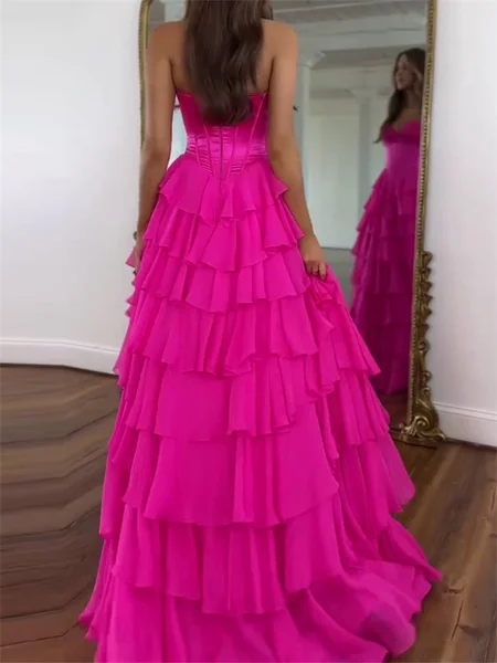 A-line Sweetheart Cascading...