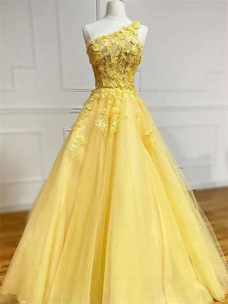 A-line One-Shoulder...